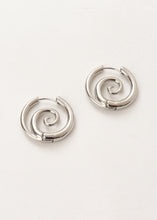 Load image into Gallery viewer, Kya Swirl Hoops Silver