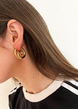 Load image into Gallery viewer, Kya Swirl Hoops Gold