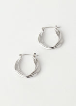Load image into Gallery viewer, Rex Twist Hoop Silver