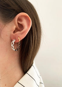 Ava Chain Hoop Silver Large