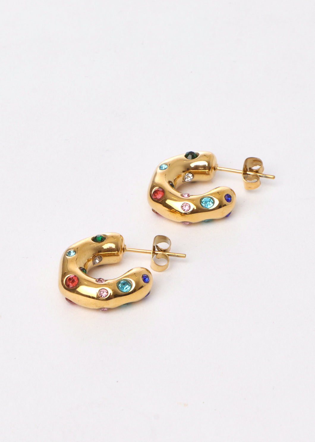 Noa Chunky Rainbow Hoop Gold