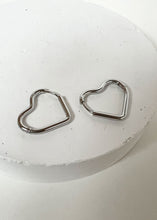Load image into Gallery viewer, Ali Heart Hoop Silver Small
