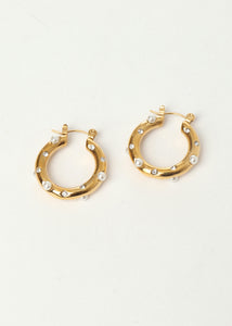 Jae Pearl & CZ Hoop Gold