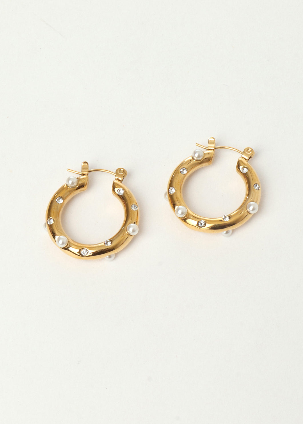 Jae Pearl & CZ Hoop Gold