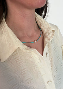 Max Pearl Necklace Turquoise