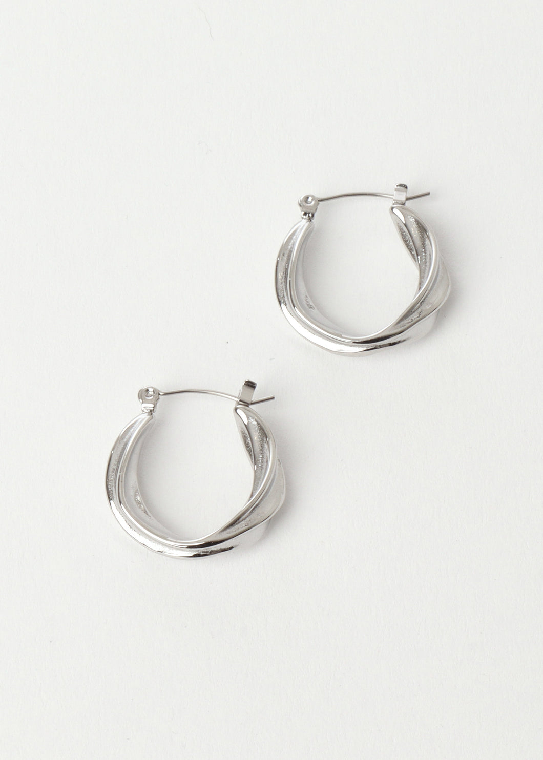 Rex Twist Hoop Silver