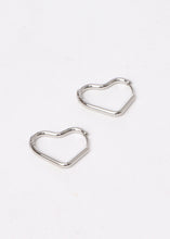 Load image into Gallery viewer, Ali Heart Hoop Silver Small
