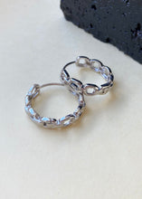Load image into Gallery viewer, Ava Chain Hoop Silver Large
