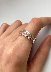 Obi Entwined Ring Silver